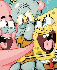 Patrick Star si Square Pants il imbratiseaza pe Squidward