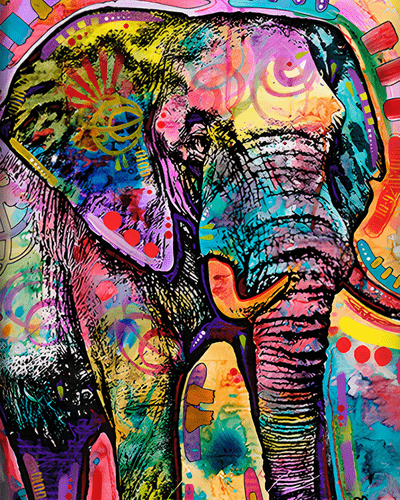 Elefant stilizat multicolor